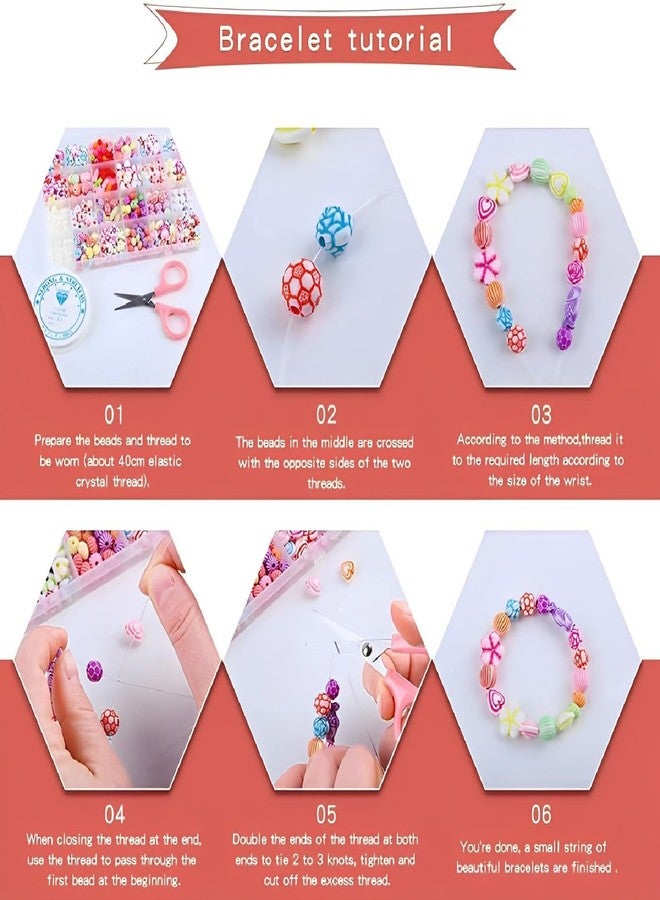 SYGA Beads for Kids Crafts Children's Jewelry Making Kit DIY Bracelets Necklace Hairband and Rings Craft Kits Birthday for 4, 5, 6, 7-Year-Old Little Girls-Multicolor (DIYBeadsSet-24) - Image 3